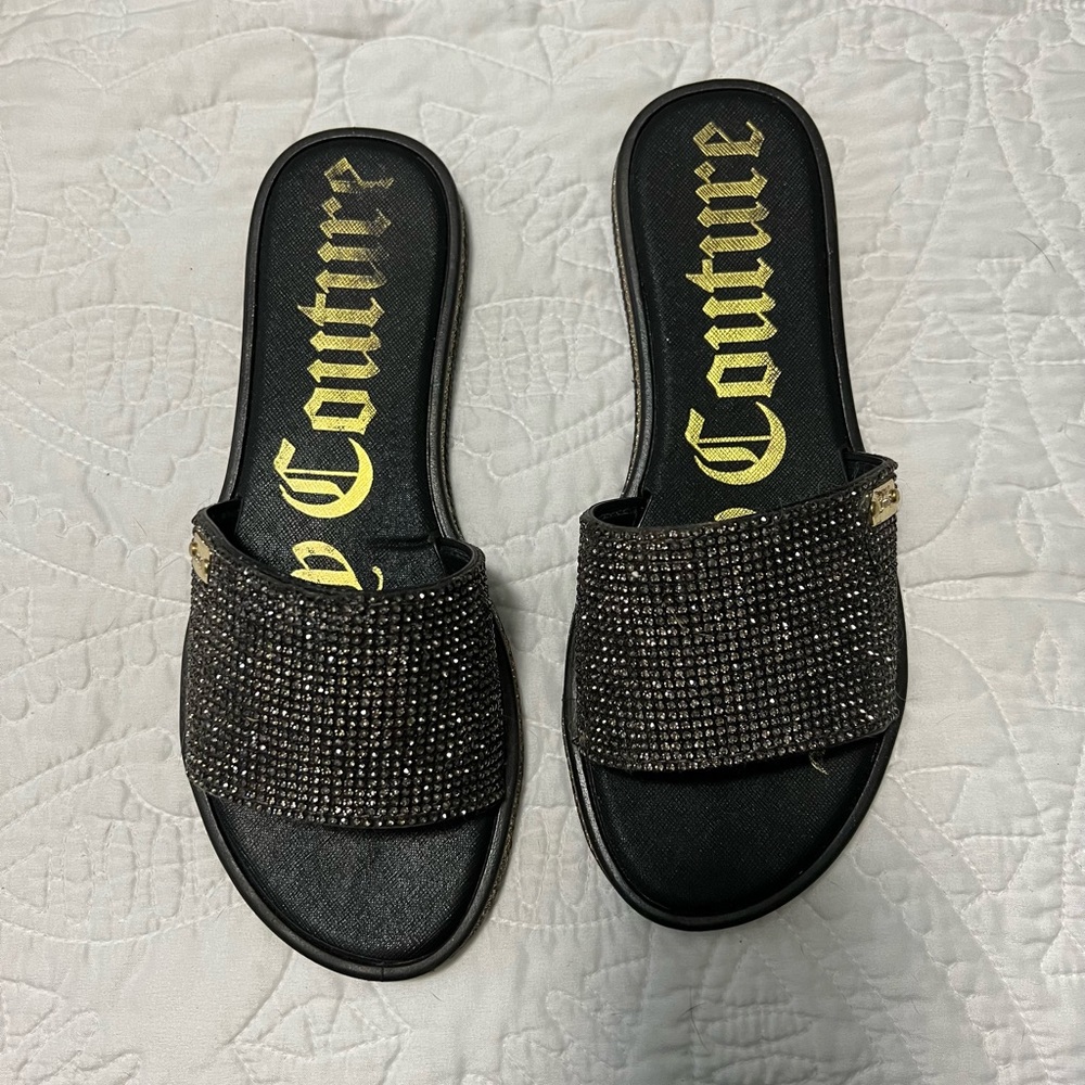 Juicy Culture slide on slippers with rhinestones 7